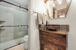 bathroom with oversized shower